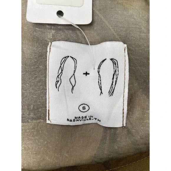 NWT Jamie + The Jones Marbled Chiffon Tee Blouse Umber Sz Small $340 - Picture 3 of 4